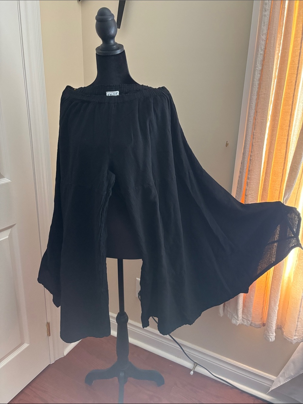 Oh My Gauze! Black Wide Leg cotton Gauze Pants
